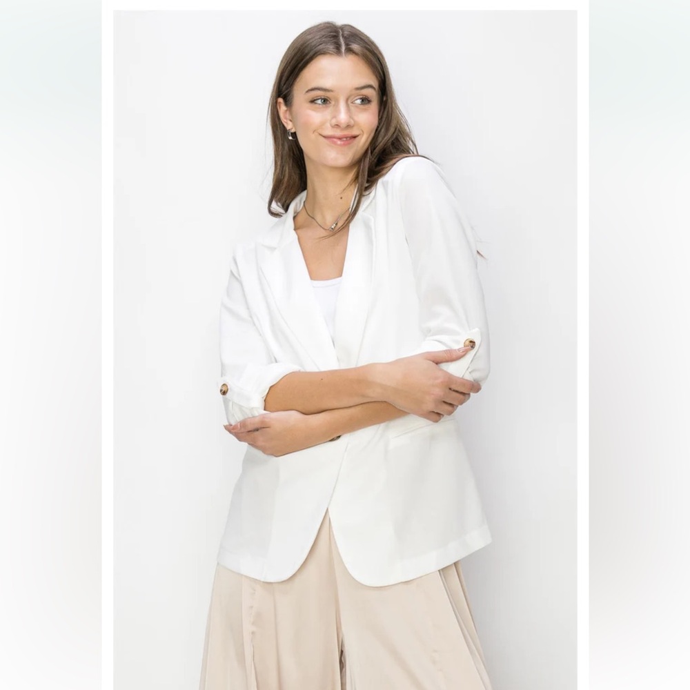 27 FABULOUS ROLL-UP SLEEVE KNIT BLAZER